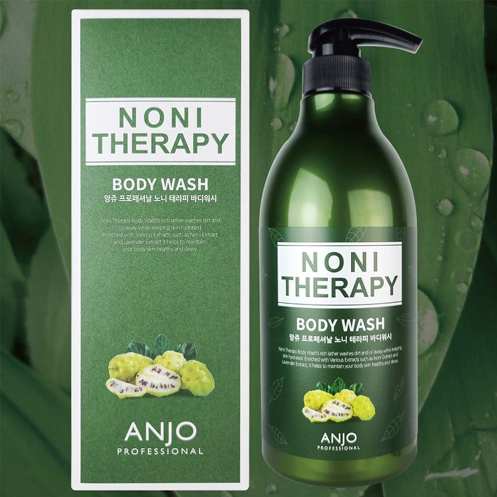 [ANJO] Professional Noni Body Wash 750ml: Hypoallergenic, Slightly Acidic Gel with 1,000ppm Noni, 10 Herbs & Flowers, and Refreshing Grassy Scent-Made in Korea